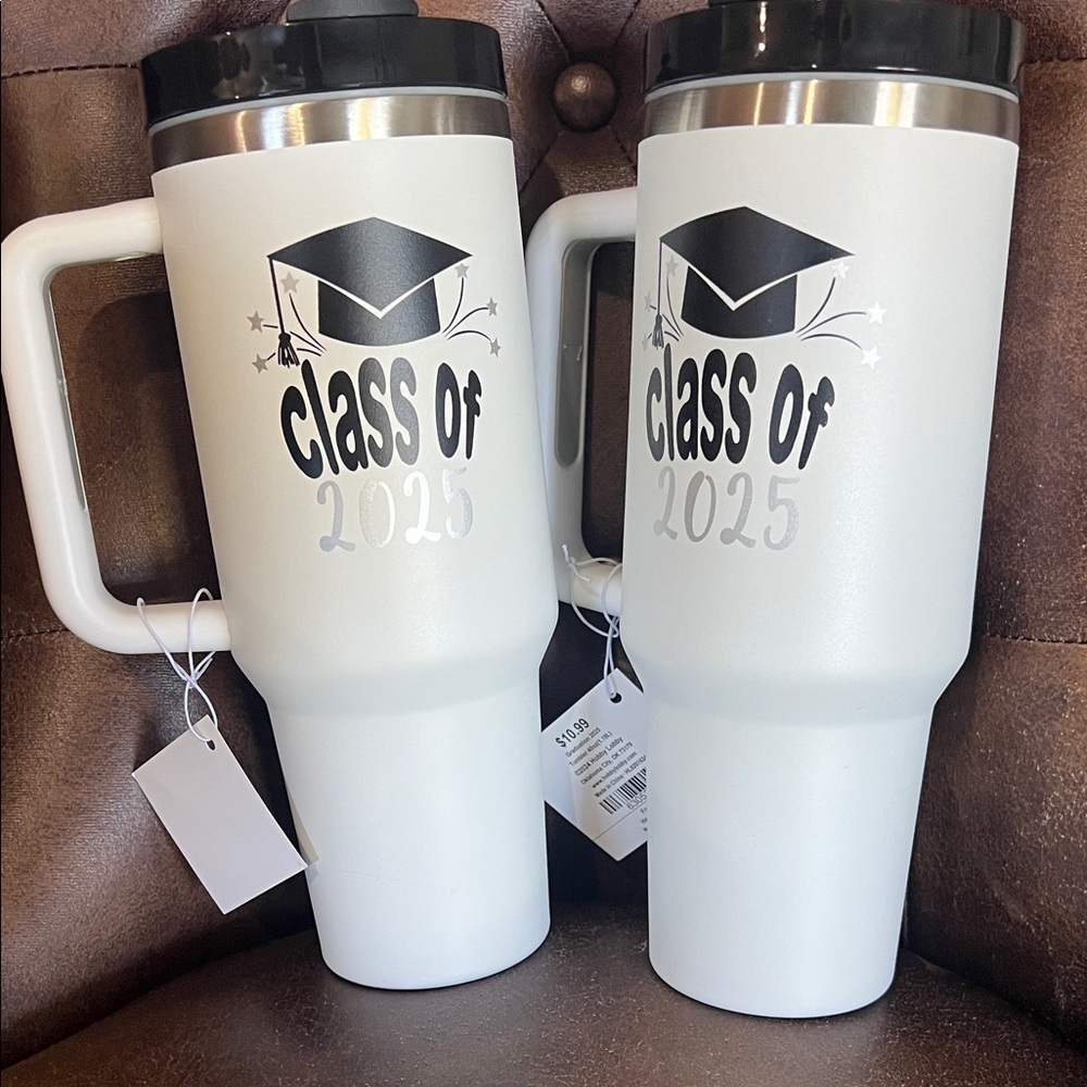 Class of 2025 White Travel Mugs Tumbler 40 oz